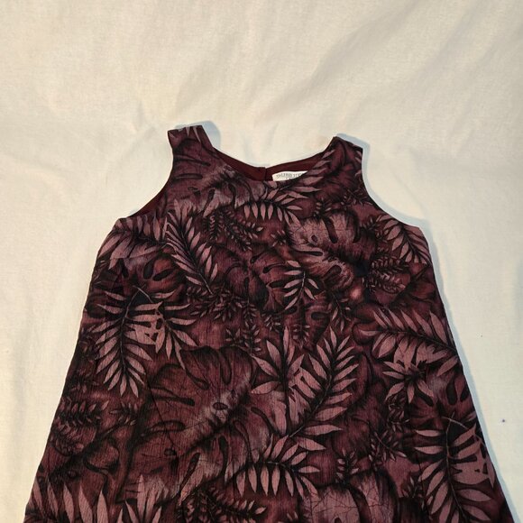 VINTAGE Out of Stock NEW WITH TAG Y2K Red Wine Leaf Print SILK Maxi Dress Size 6 - Picture 8 of 17